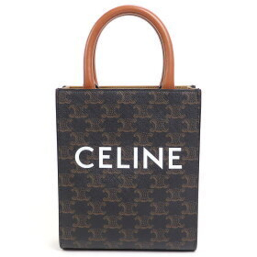 Celine Vertical Cabas Tan Triomphe Shoulder Bag Top Handle Crossbody - Picture 2 of 7